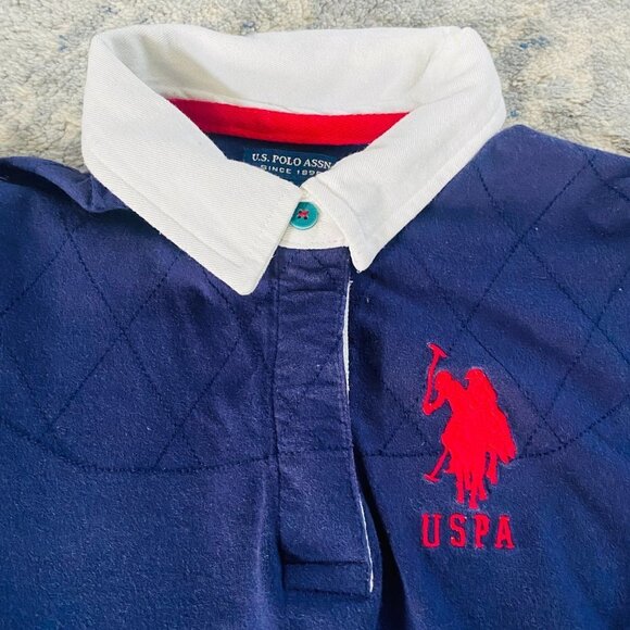 USPA US Polo Assn. Long Sleeve Polo Sweatshirt Sz M elbow patches - Picture 3 of 11